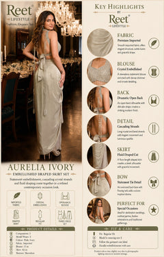 Riva Pearl Draped Skirt Set
