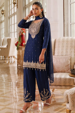 Zariya Ruby Handwork Palazzo Set