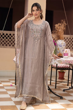 Mocha Tissue Kaftan Set