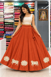 Vrinda Folk Flare Skirt With Unstitched Blouse Pis