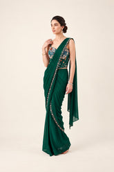 Emerald Riwaayat Pre-Draped Saree Set