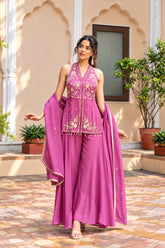 Gulabi Noor Embellished Palazzo Set