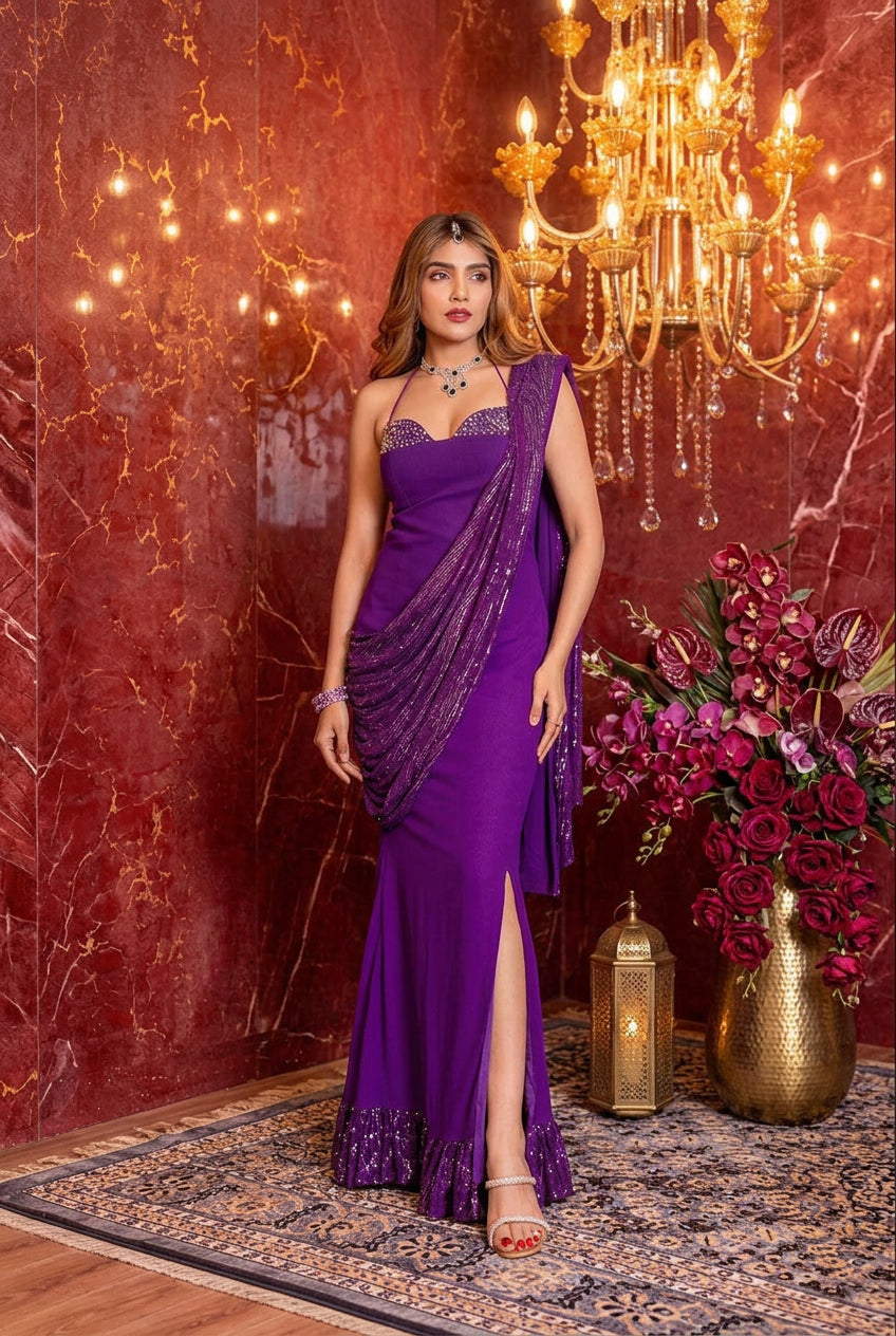 Jamuni Noor Embellished Pre Draped Saree