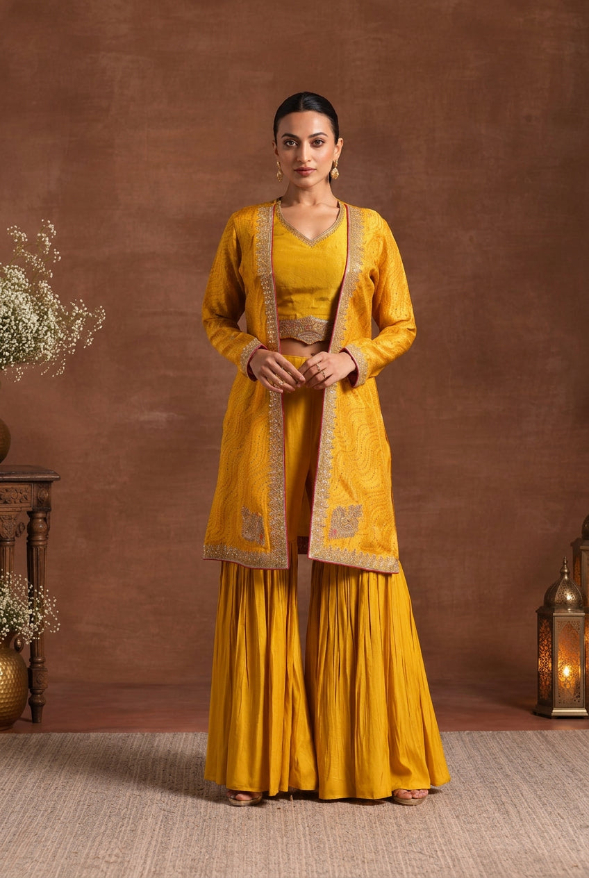Kesari Mahal Jacket Sharara Set