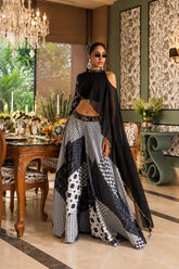 Monochrome Muse Embellished Skirt Set