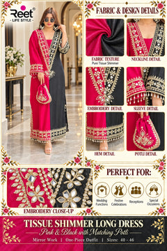 Rani Noir Sheesh Mahal Festive Dress