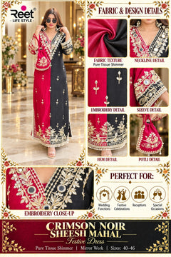 Crimson Noir Sheesh Mahal Festive Dress