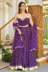 Jamuni Bandhej Corset Lehenga Set