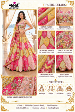 Gulabi Sunehri Dream Lehenga Set