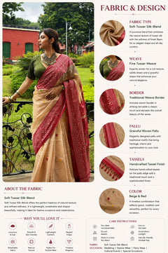 Jamdani Tussar Weave Saree