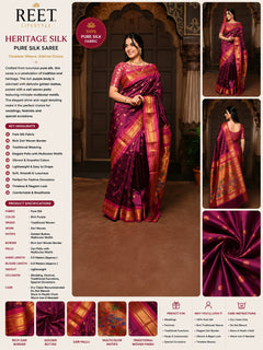 Maharani Paithani with Majestic Maharani Pallu in Wine