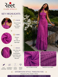 Rose Mirage Scarf Maxi Dress