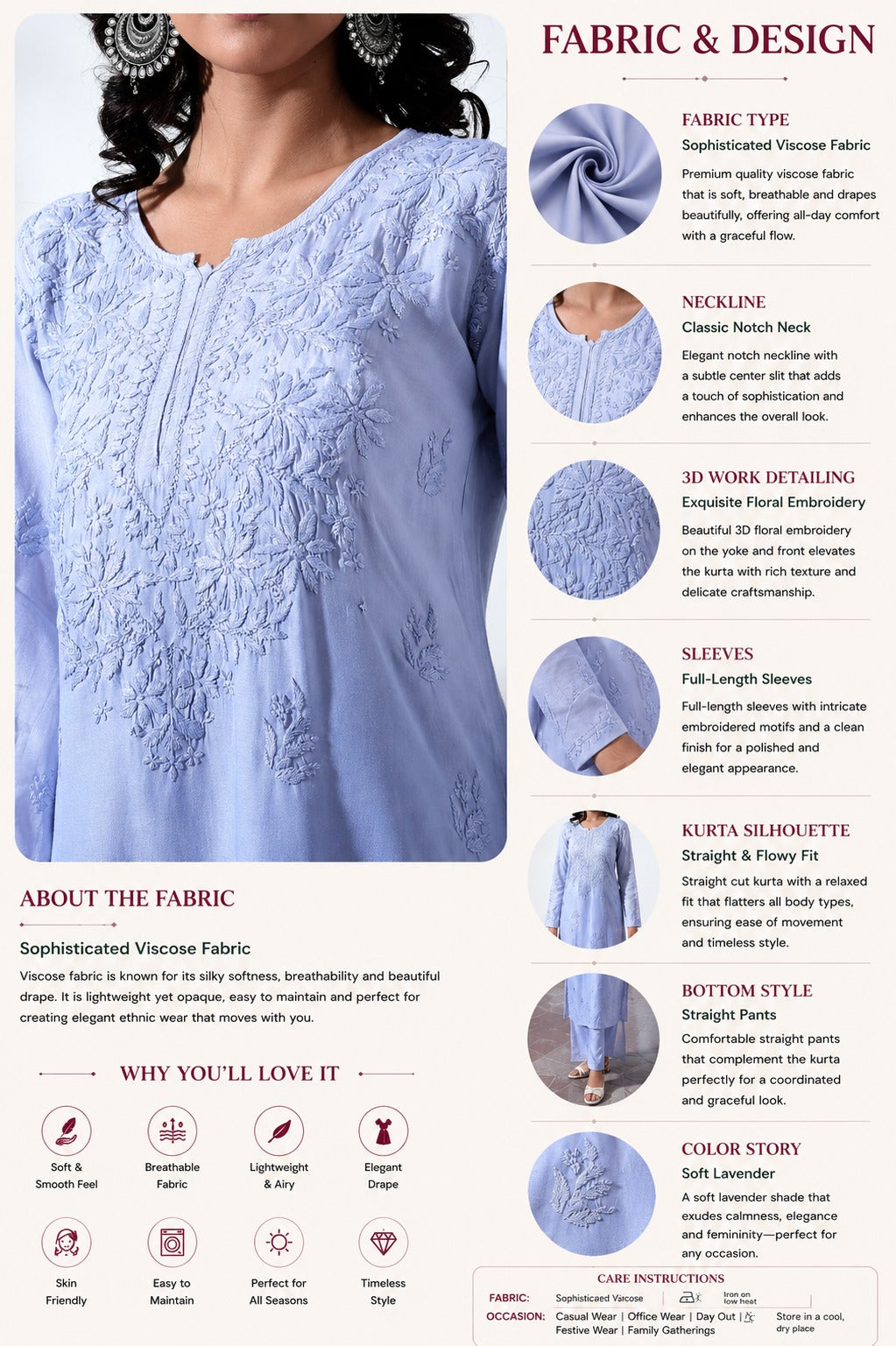 Palak Ombre Blue Muslin Long Kurta