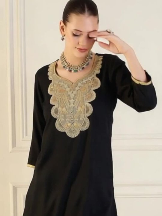 Kesari Noor Heritage Embroidered Kurta & Dhoti Pants Ensemble