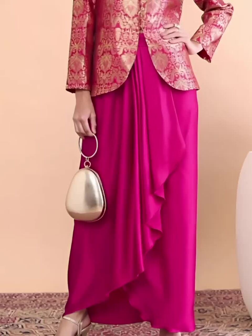 Rani Noor Banarasi Jacket & Satin Skirt Ensemble