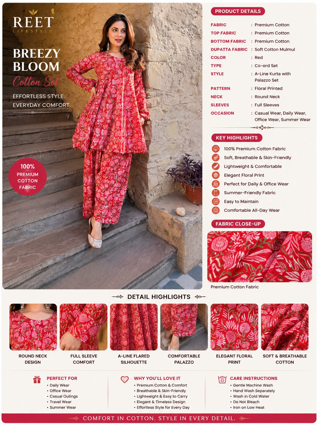 Zareen Gulistan Cotton Farshi Suit Set