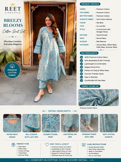 Meher Neel Handblock Floral Suit Set