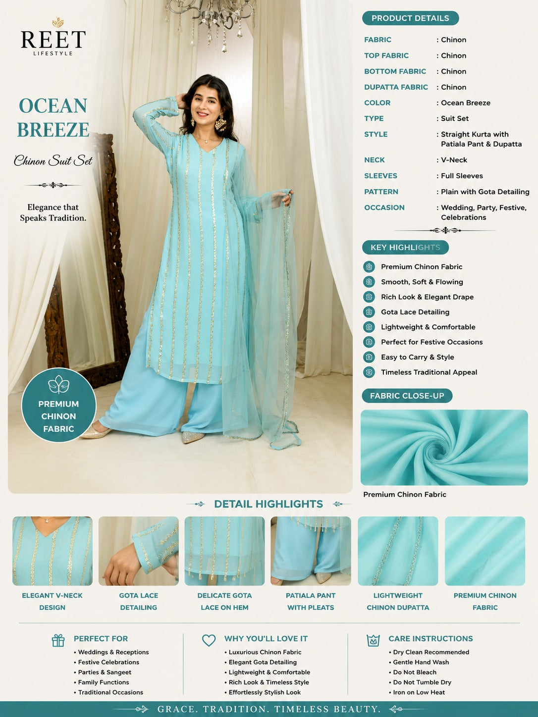 Noor Aab-E-Neel Embellished Kurta Palazzo Set