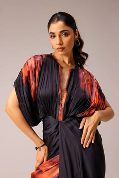 Ember Eclipse Draped Gown