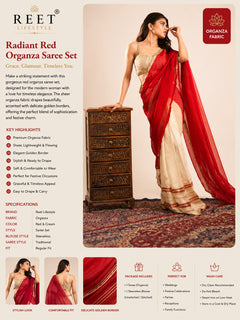 Crimson Elegance Organza Saree