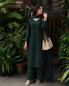 Noor Mocha Chikankari Kurta Set