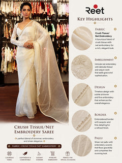 Ivory Noor Draped Saree with Full-Sleeve Blouse