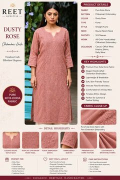 Noor Pista Pure Kota Chikankari Kurta Set