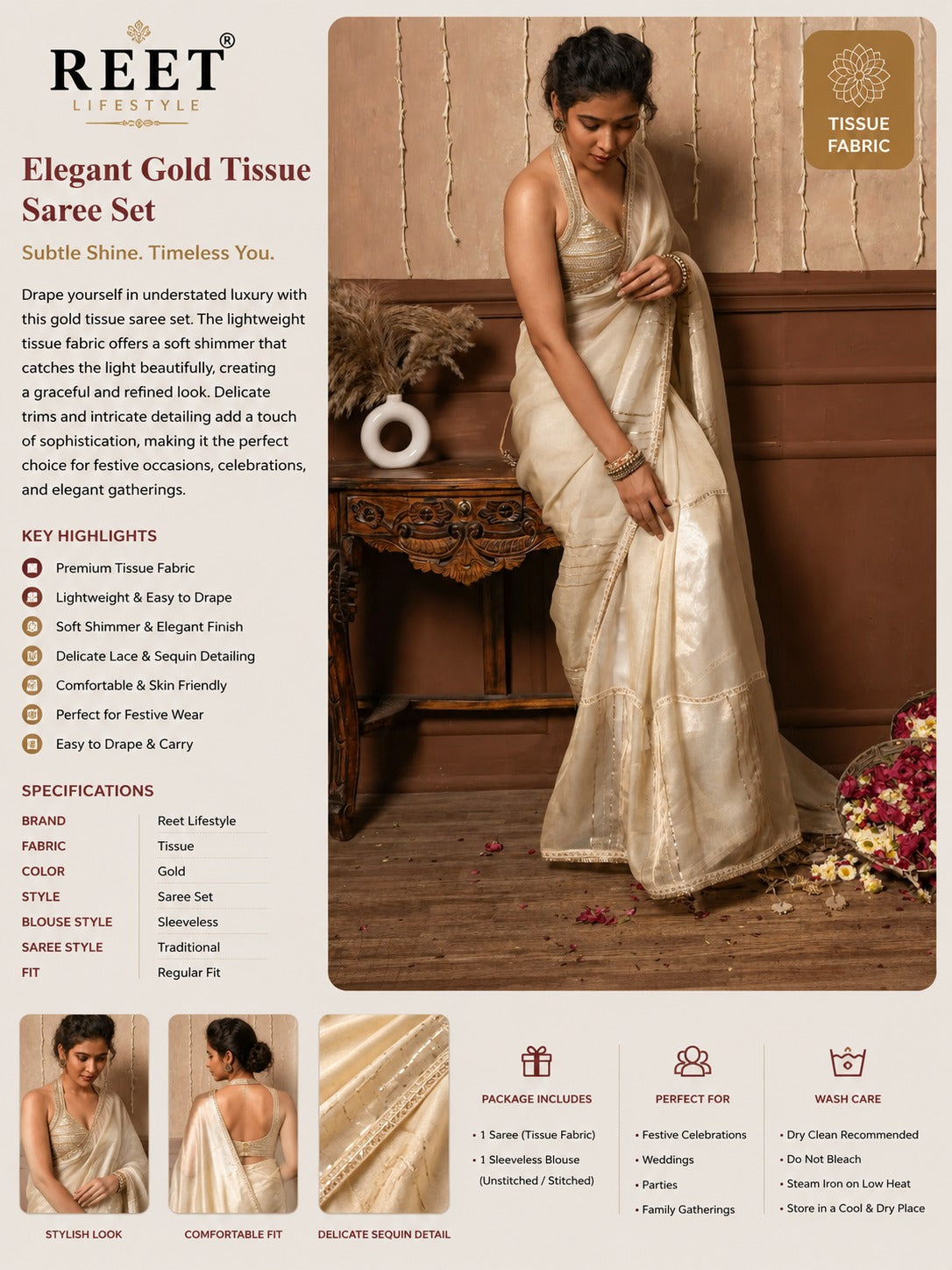 Naaz – Pure Mul Chanderi Saree