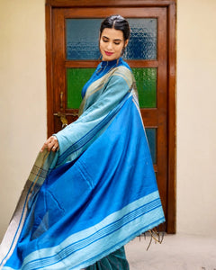 Handloom Cotton Saree with Elegant Contrast Border