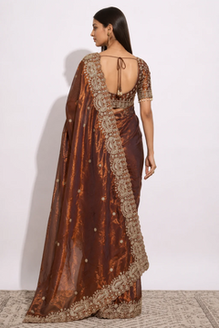 Zari Glam Stitched Blouse Ready-to-Wear Saree
