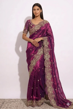 Zari Glam Stitched Blouse Ready-to-Wear Saree