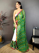 Ready-to-Wear Bandhani Ruffle & Mirror Work Saree
