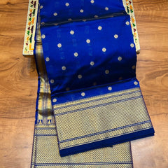 Kalanjali Pure Silk Paithani Saree with Golden Zari Border