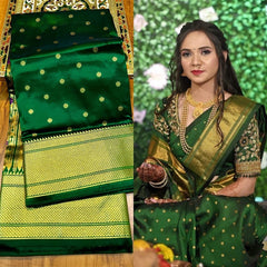 Kalanjali Pure Silk Paithani Saree with Golden Zari Border