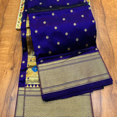 Kalanjali Pure Silk Paithani Saree with Golden Zari Border