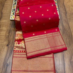 Kalanjali Pure Silk Paithani Saree with Golden Zari Border
