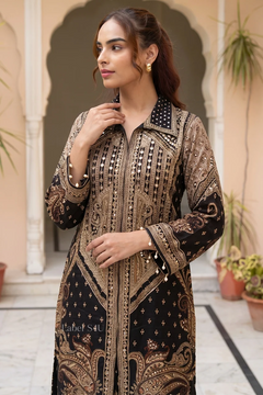 Ethnic Paisley Print Crepe Co-Ord Set