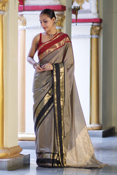Banarasi Semi-Silk Zari Checks Saree