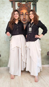 Cotton Linen Off White Dhoti Set