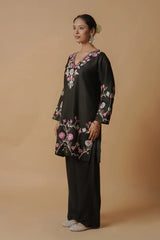 Cotton Black Ishita Kashmiri Aari Kurta
