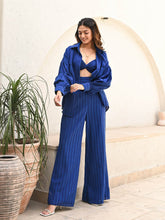 Blue Cotton Textured Co-Ord Set