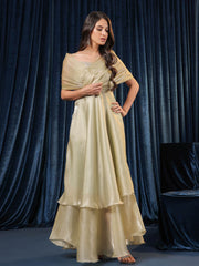 Organza Gleam Aura Flow Cape Dress