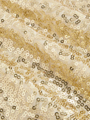 Sequin V-Neck Solid Lace-Up Mini Dress