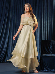 Organza Gleam Aura Flow Cape Dress