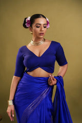 Blue Blouse Shadow Padded Cotton Blouse