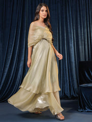 Organza Gleam Aura Flow Cape Dress