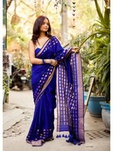 Blue Cotton Meher Tassel Saree