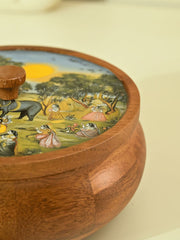 Saga Wooden Masala Storage Box