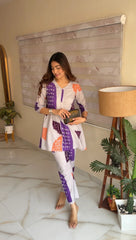 Flex Cotton Lavender Digital Print Co-Ord