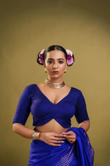 Blue Blouse Shadow Padded Cotton Blouse